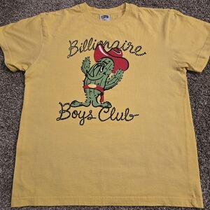 Billionaire Boys Club Yellow Mens Tee with Cactus Design